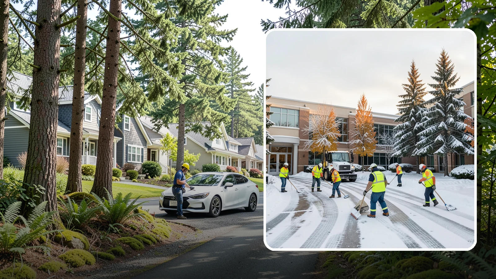 Corporate Campus Snow Removal in Normandy Park, King County, WA - For sprawling corporate campuses, we clear internal roads, structured-garage approaches, and courtyards so your workforce and...