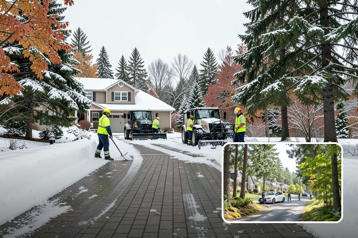 Corporate Campus Snow Removal in Normandy Park, King County, WA - Internal roads and garage ramps prioritized