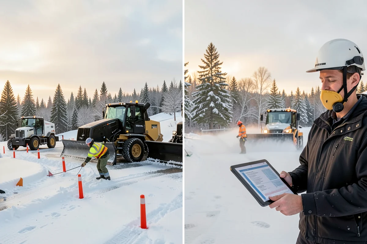 Corporate Campus Snow Removal in Normandy Park, King County, WA - Divide the campus into road, garage, and pedestrian zones