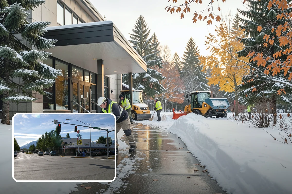 Corporate Campus Snow Removal in North Bend, King County, WA - Internal roads and garage ramps prioritized