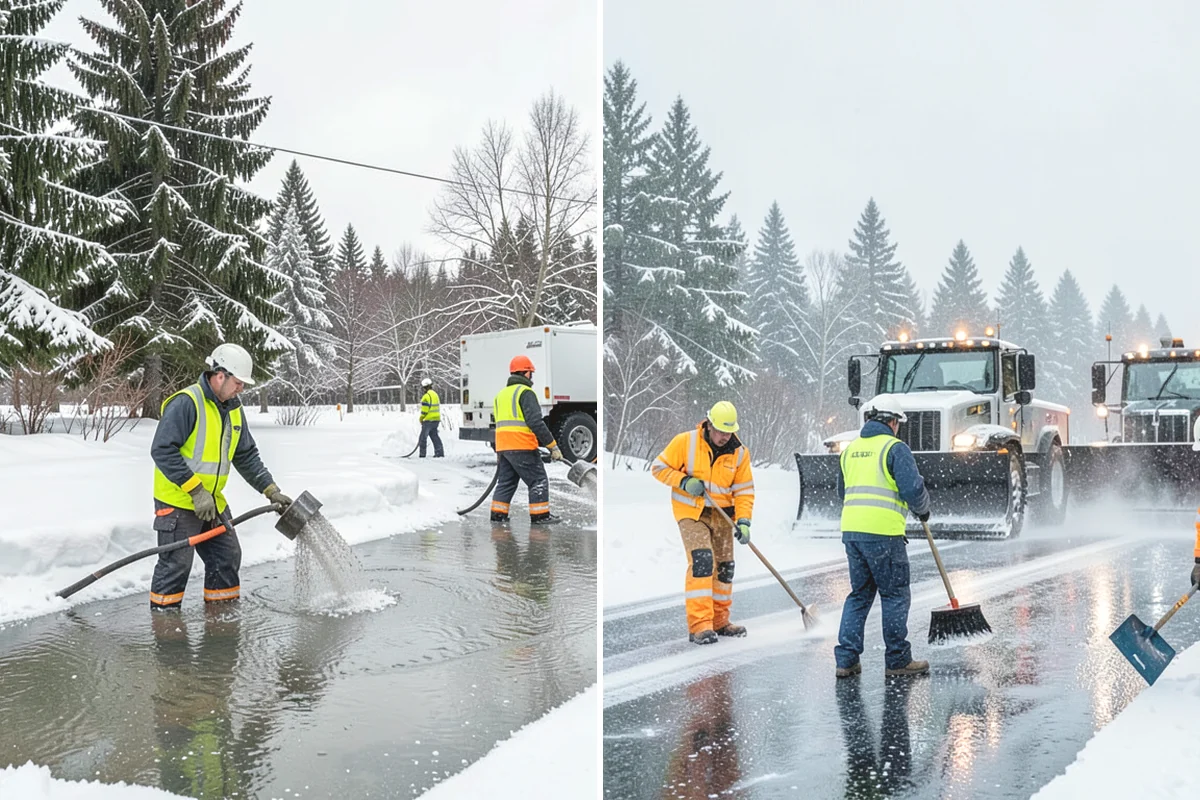 Corporate Campus Snow Removal in North Bend, King County, WA - Divide the campus into road, garage, and pedestrian zones