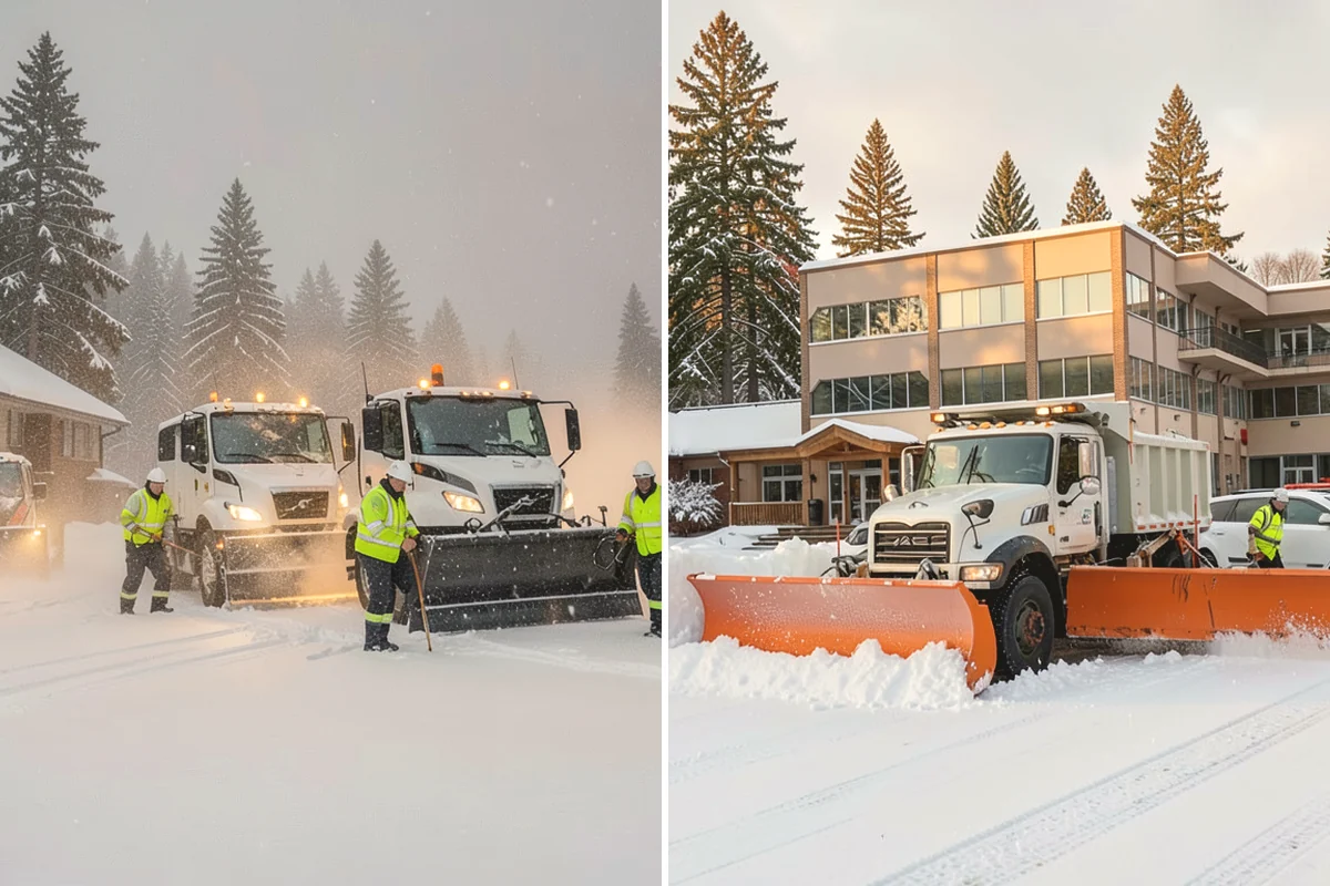 Corporate Campus Snow Removal in Oak Harbor, Island County, WA - Divide the campus into road, garage, and pedestrian zones