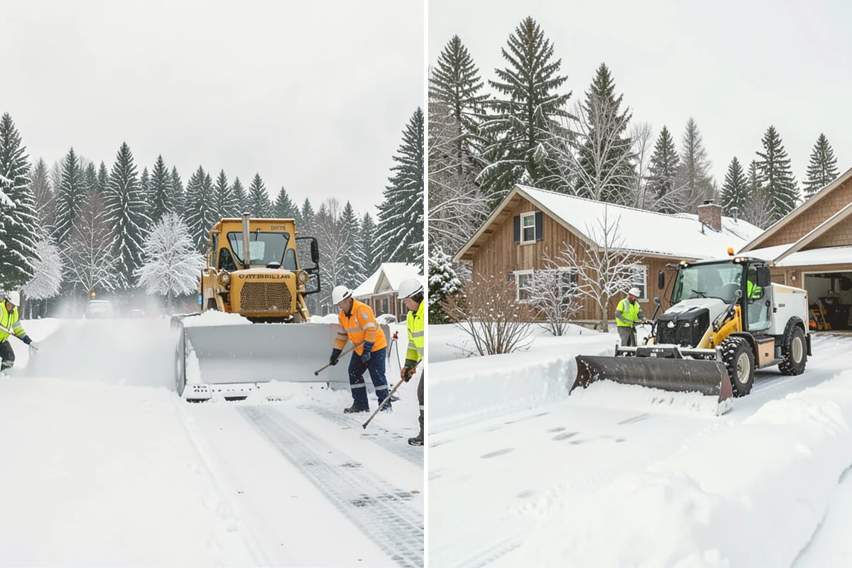 Corporate Campus Snow Removal in Orting, Pierce County, WA - Divide the campus into road, garage, and pedestrian zones