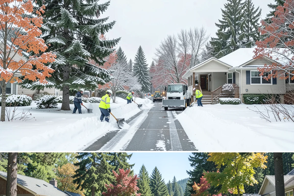 Corporate Campus Snow Removal in Orting, Pierce County, WA - Campus demand runs December through February, with foothill locations sometimes needing March coverage.