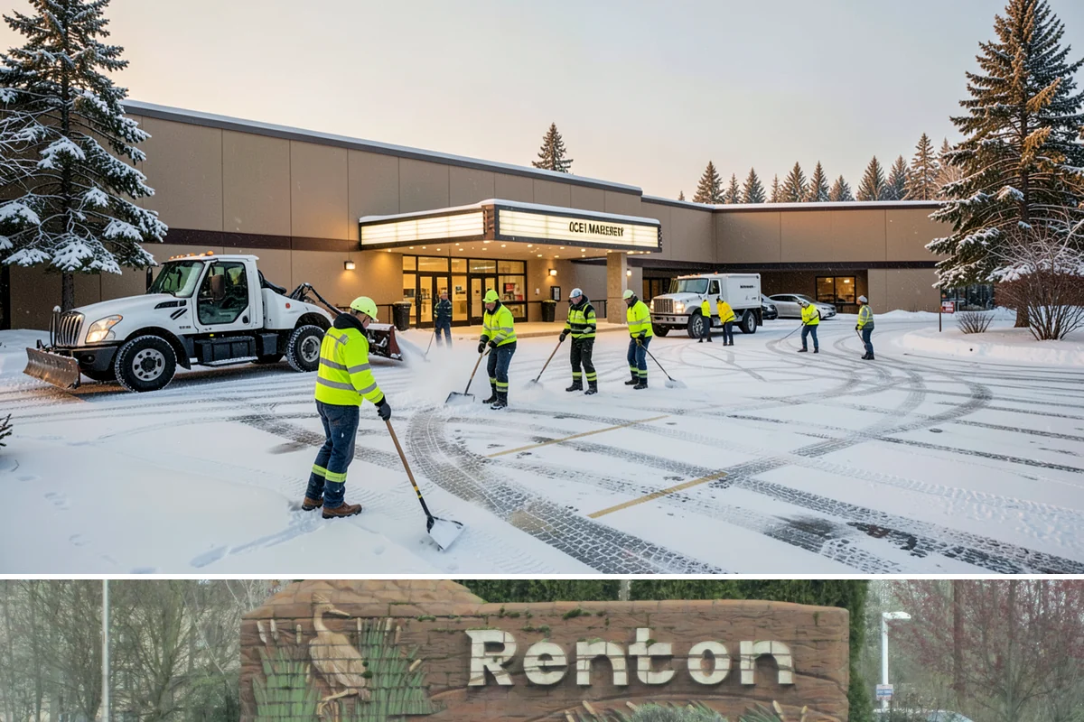 Corporate Campus Snow Removal in Renton, King County, WA - Campus demand runs December through February, with foothill locations sometimes needing March coverage.