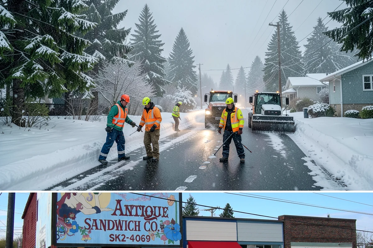 Corporate Campus Snow Removal in Ruston, Pierce County, WA - Campus demand runs December through February, with foothill locations sometimes needing March coverage.