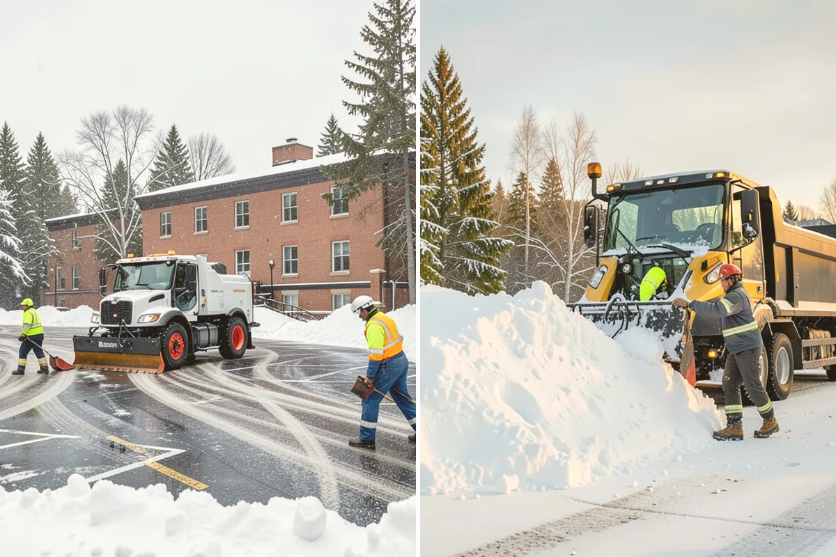 Corporate Campus Snow Removal in Sammamish, King County, WA - Divide the campus into road, garage, and pedestrian zones