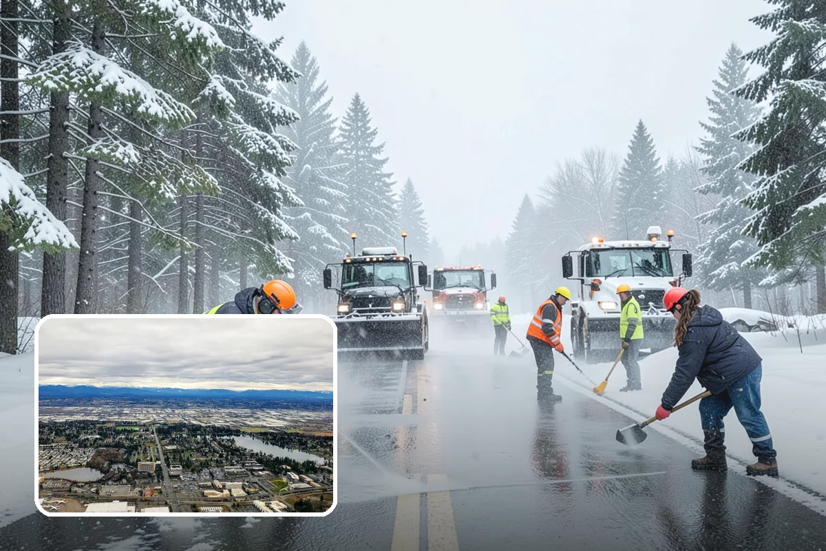 Corporate Campus Snow Removal in SeaTac, King County, WA - Internal roads and garage ramps prioritized