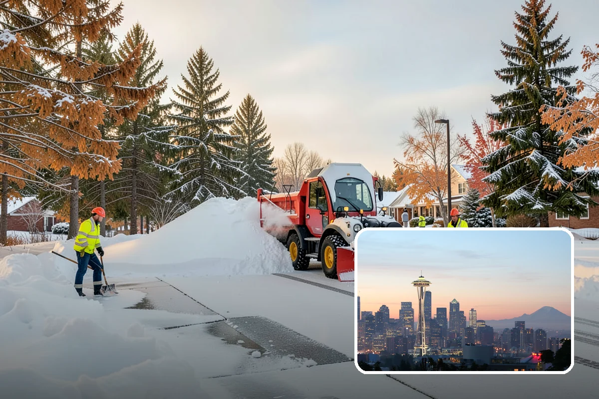 Corporate Campus Snow Removal in Seattle, King County, WA - Internal roads and garage ramps prioritized