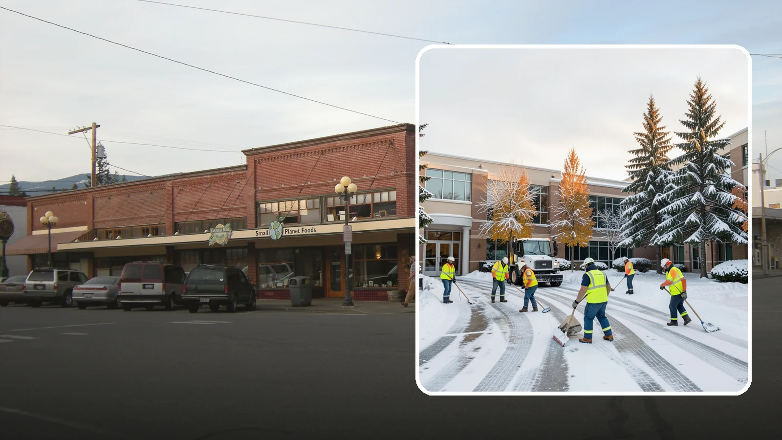 Corporate Campus Snow Removal in Sedro-Woolley, Skagit County, WA - For sprawling corporate campuses, we clear internal roads, structured-garage approaches, and courtyards so your workforce and...