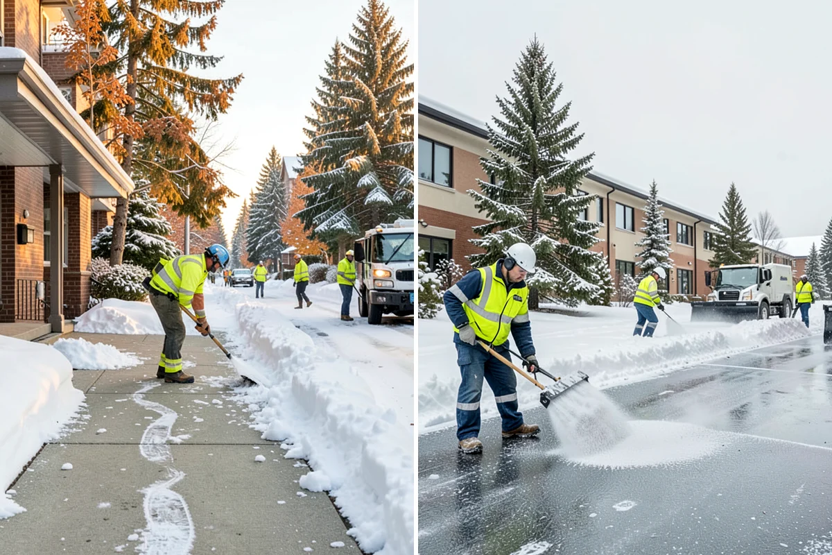 Corporate Campus Snow Removal in Sedro-Woolley, Skagit County, WA - Divide the campus into road, garage, and pedestrian zones