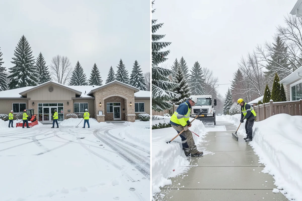 Corporate Campus Snow Removal in Skykomish, King County, WA - Divide the campus into road, garage, and pedestrian zones