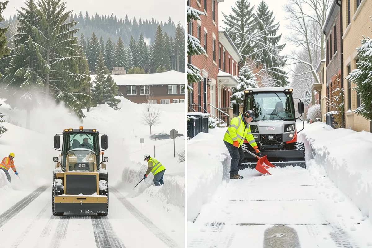 Corporate Campus Snow Removal in Snohomish, Snohomish County, WA - Divide the campus into road, garage, and pedestrian zones