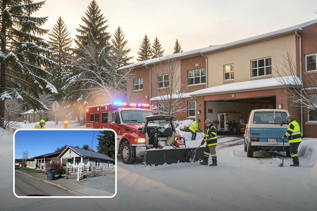 Corporate Campus Snow Removal in South Prairie, Pierce County, WA - Internal roads and garage ramps prioritized
