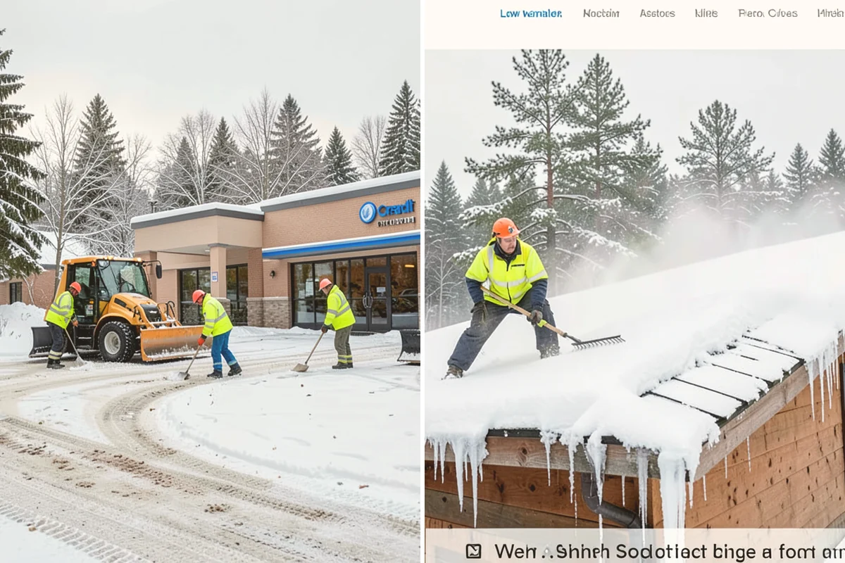 Corporate Campus Snow Removal in Stanwood, Snohomish County, WA - Divide the campus into road, garage, and pedestrian zones