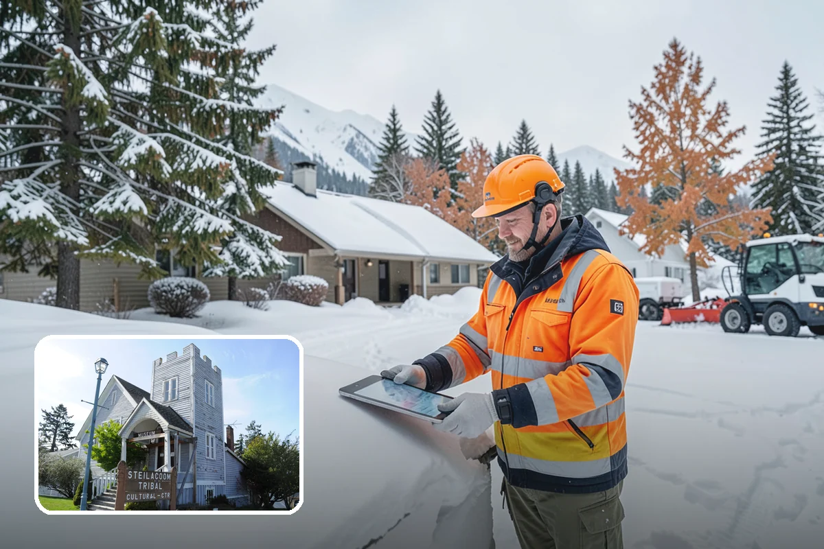Corporate Campus Snow Removal in Steilacoom, Pierce County, WA - Internal roads and garage ramps prioritized