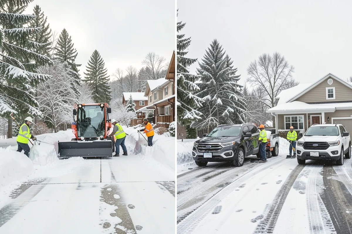 Corporate Campus Snow Removal in Tukwila, King County, WA - Divide the campus into road, garage, and pedestrian zones