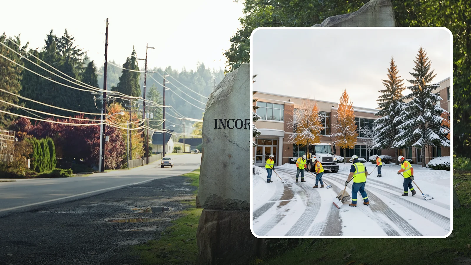 Corporate Campus Snow Removal in Wilkeson, Pierce County, WA - For sprawling corporate campuses, we clear internal roads, structured-garage approaches, and courtyards so your workforce and...