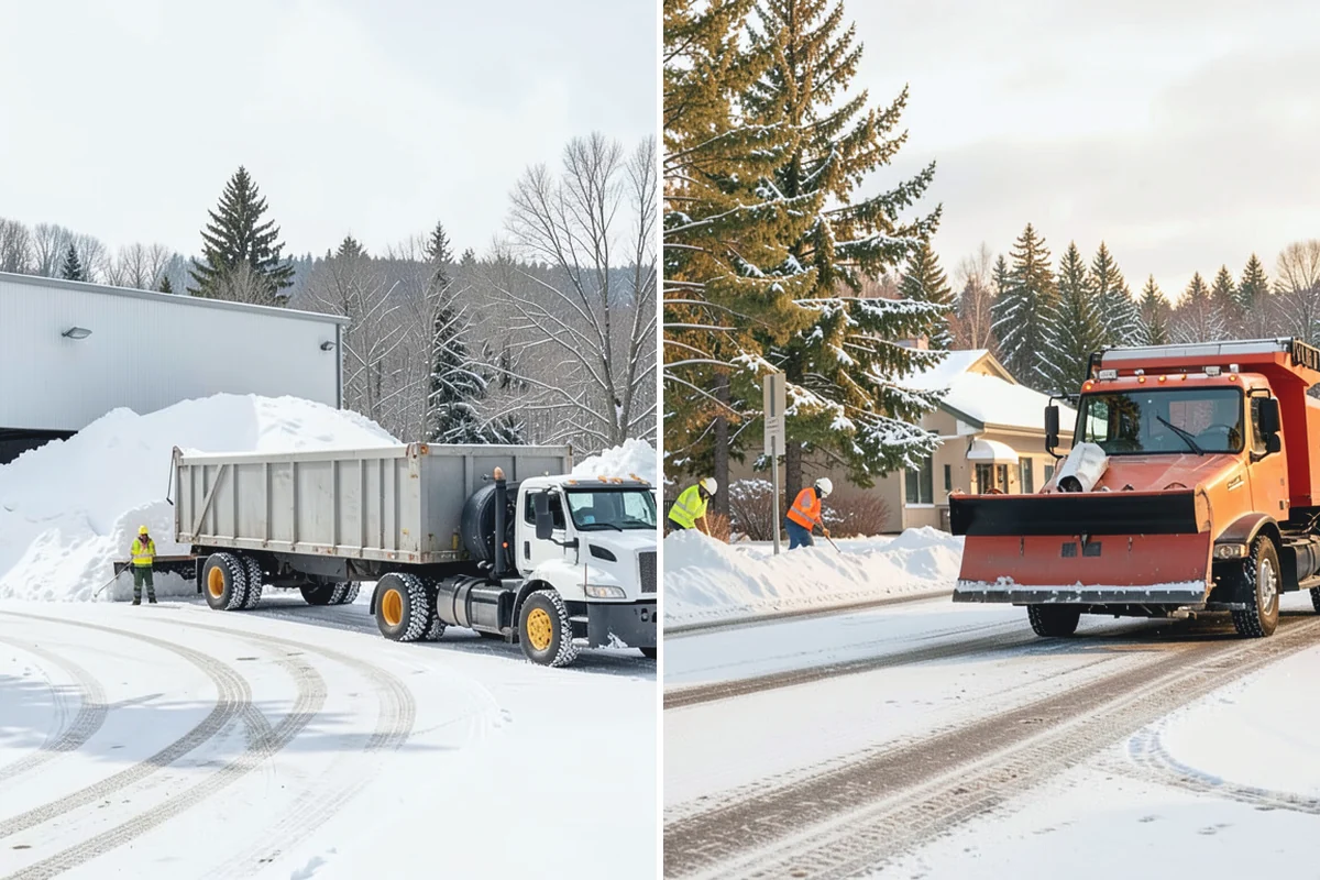 Corporate Campus Snow Removal in Wilkeson, Pierce County, WA - Divide the campus into road, garage, and pedestrian zones