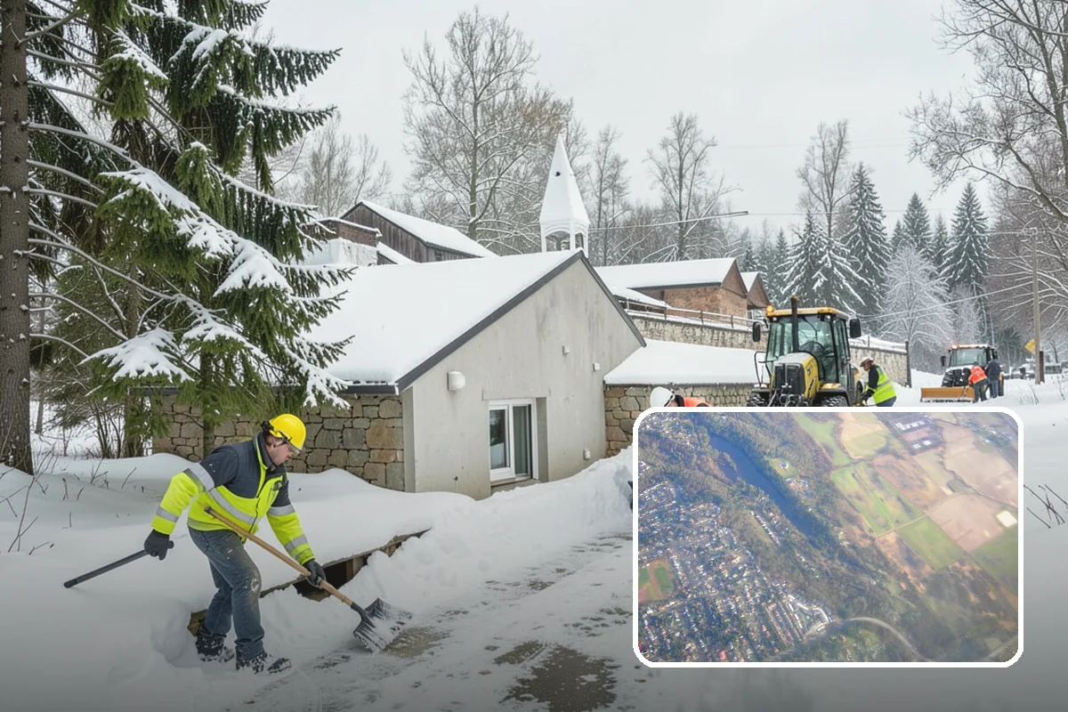 Courtyard Clearing in Algona, King County, WA - Clears snow trapped in shaded, wind-blocked courtyards