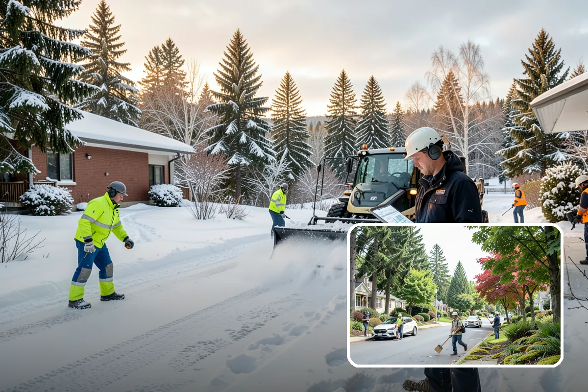 Courtyard Clearing in Beaux Arts Village, King County, WA - Clears snow trapped in shaded, wind-blocked courtyards