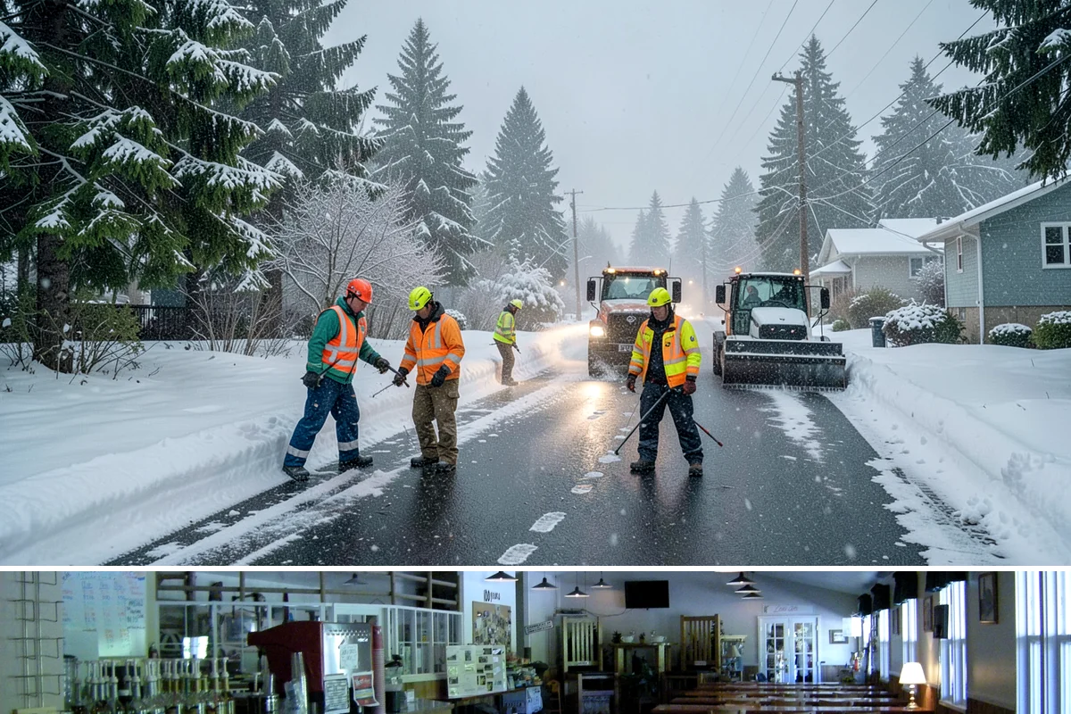Courtyard Clearing in Black Diamond, King County, WA - Book courtyard clearing for each snow event of the lowland season, which runs roughly late November through February.