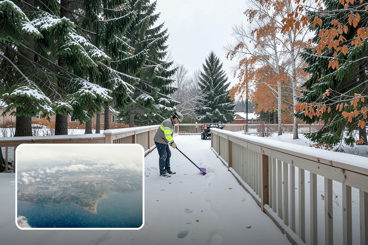 Courtyard Clearing in Burien, King County, WA - Clears snow trapped in shaded, wind-blocked courtyards