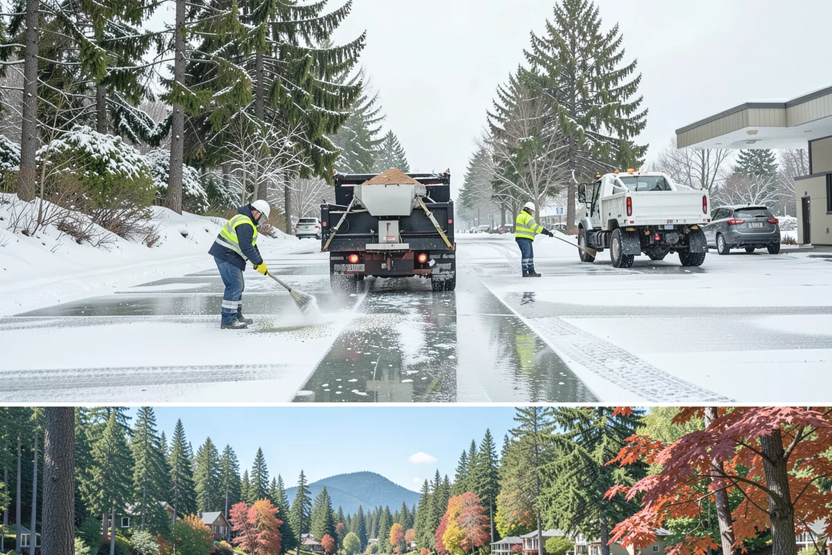 Courtyard Clearing in Covington, King County, WA - Book courtyard clearing for each snow event of the lowland season, which runs roughly late November through February.