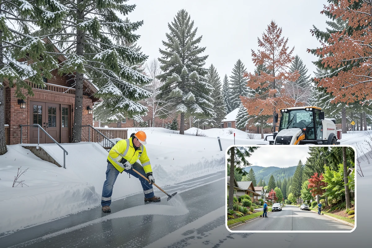Courtyard Clearing in Darrington, Snohomish County, WA - Clears snow trapped in shaded, wind-blocked courtyards