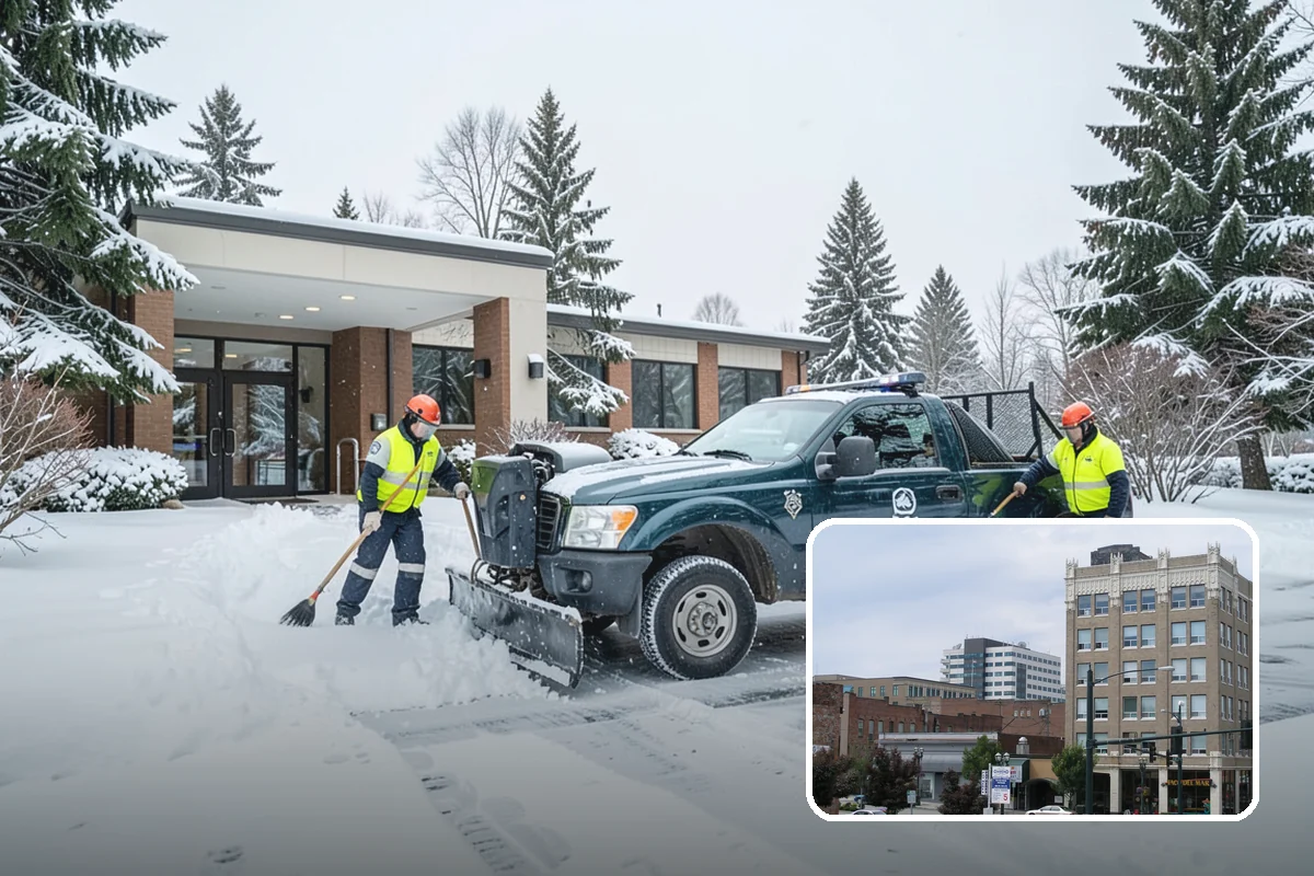 Courtyard Clearing in Everett, Snohomish County, WA - Clears snow trapped in shaded, wind-blocked courtyards
