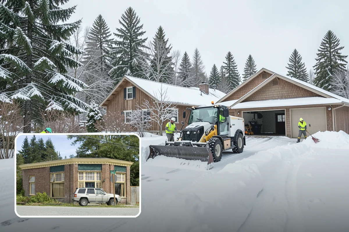 Courtyard Clearing in Hamilton, Skagit County, WA - Clears snow trapped in shaded, wind-blocked courtyards