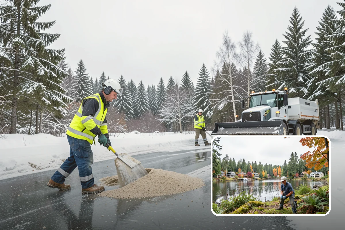 Courtyard Clearing in La Conner, Skagit County, WA - Clears snow trapped in shaded, wind-blocked courtyards