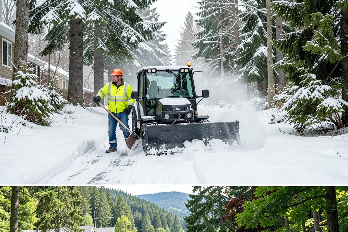 Courtyard Clearing in Lake Forest Park, King County, WA - Book courtyard clearing for each snow event of the lowland season, which runs roughly late November through February.
