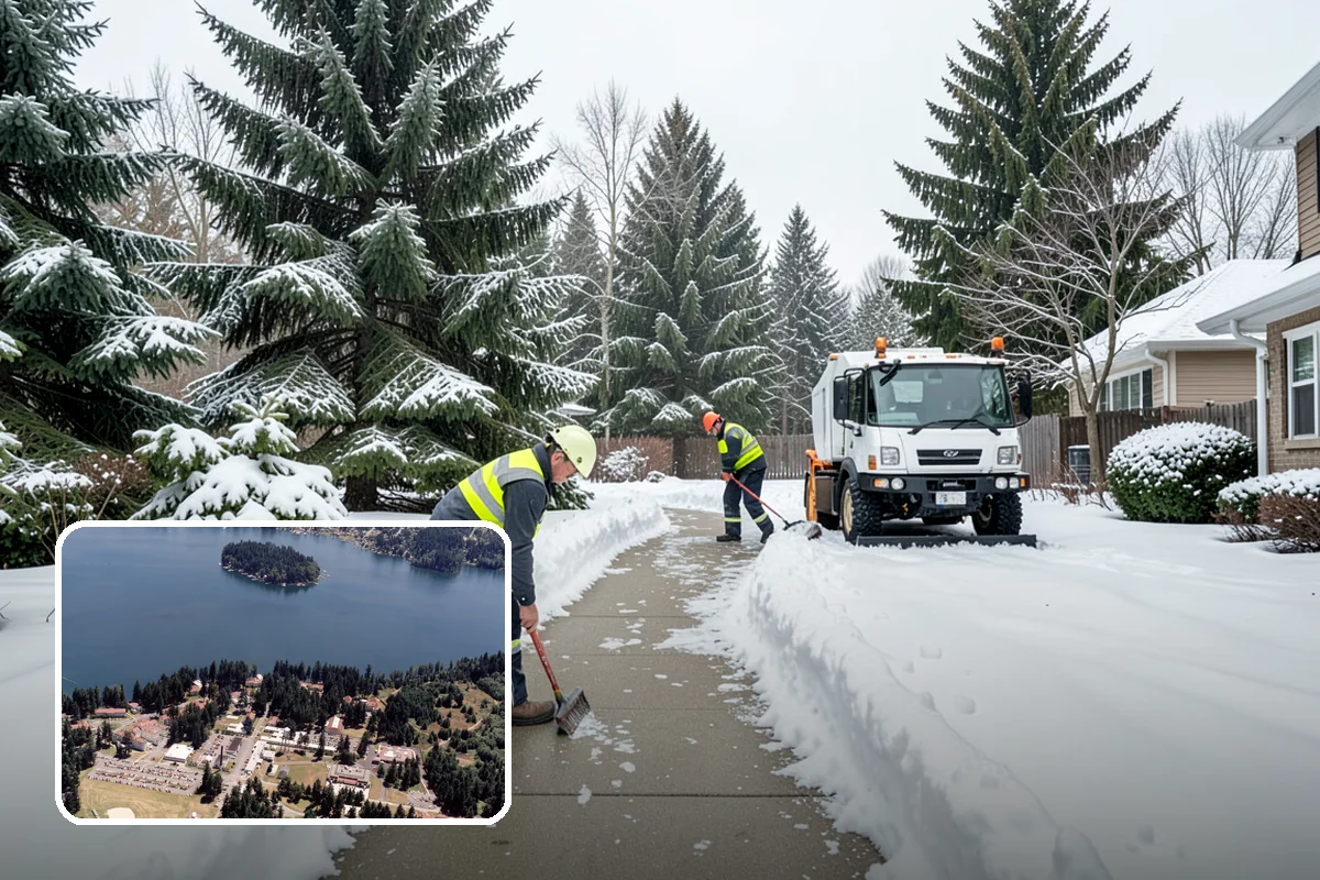 Courtyard Clearing in Lakewood, Pierce County, WA - Clears snow trapped in shaded, wind-blocked courtyards