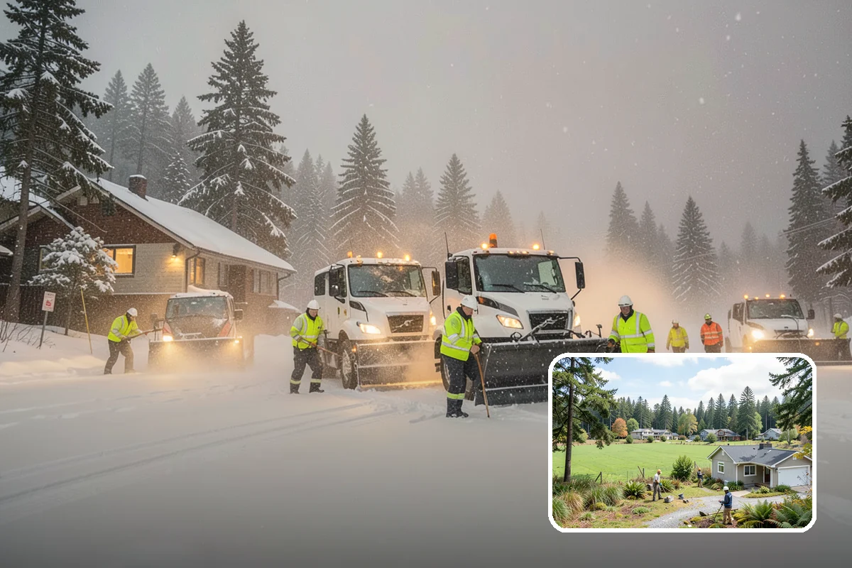Courtyard Clearing in Lyman, Skagit County, WA - Clears snow trapped in shaded, wind-blocked courtyards