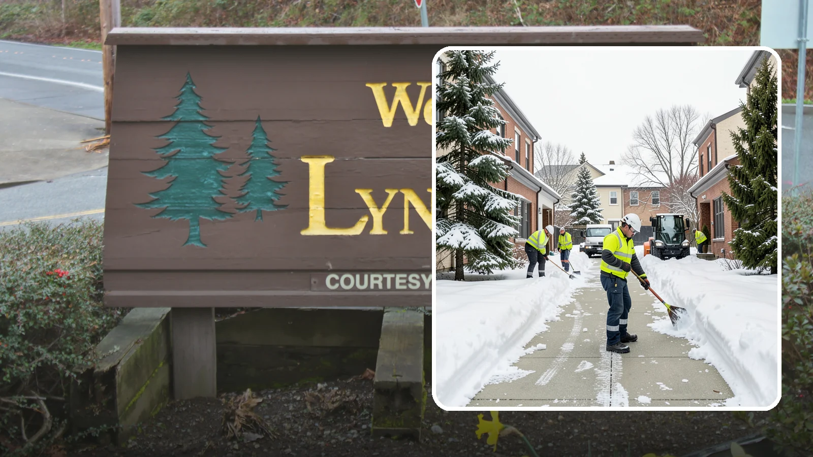 Courtyard Clearing in Lynnwood, Snohomish County, WA - Clearing of enclosed courtyards where snow gets trapped between buildings and lingers well past the first thaw.