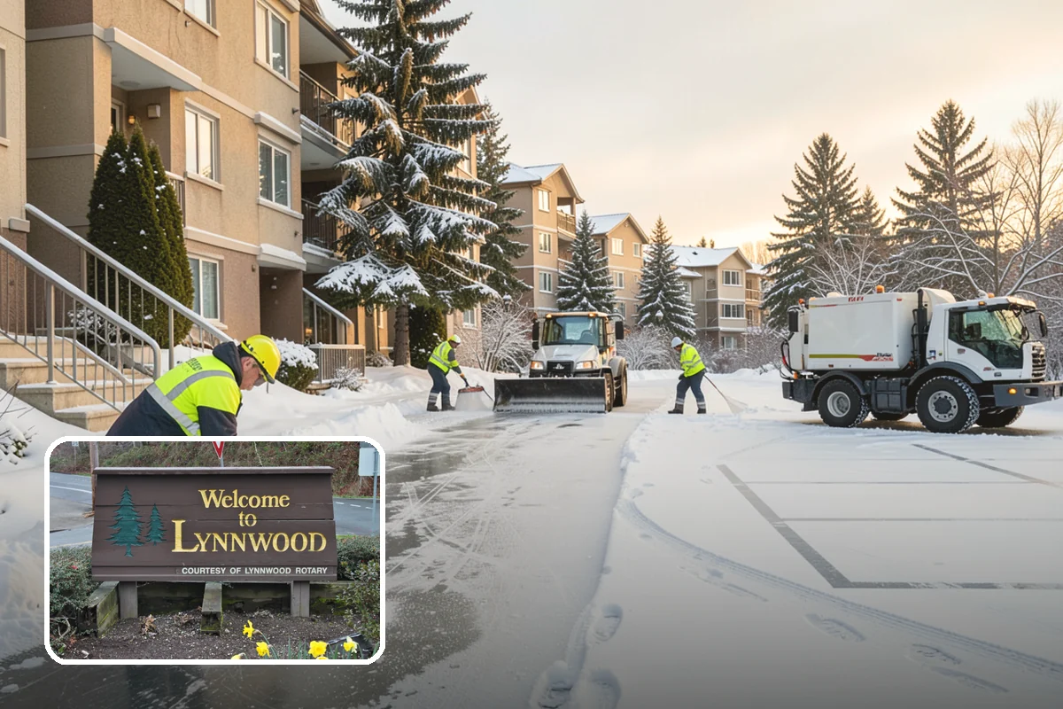 Courtyard Clearing in Lynnwood, Snohomish County, WA - Clears snow trapped in shaded, wind-blocked courtyards