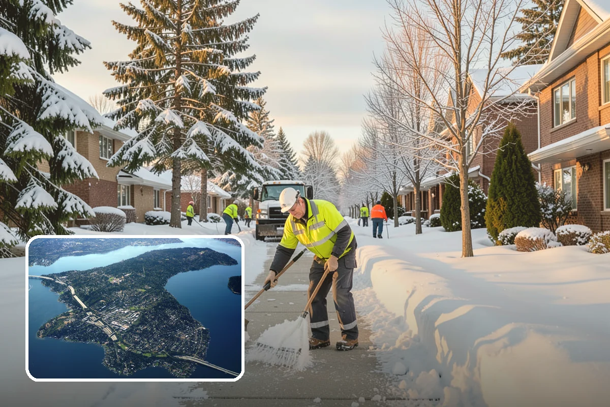 Courtyard Clearing in Mercer Island, King County, WA - Clears snow trapped in shaded, wind-blocked courtyards