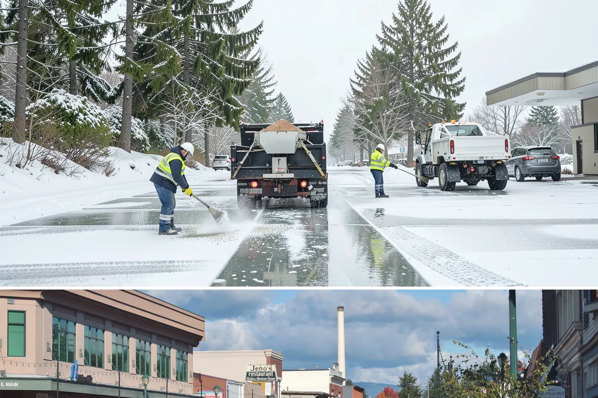 Courtyard Clearing in Monroe, Snohomish County, WA - Book courtyard clearing for each snow event of the lowland season, which runs roughly late November through February.