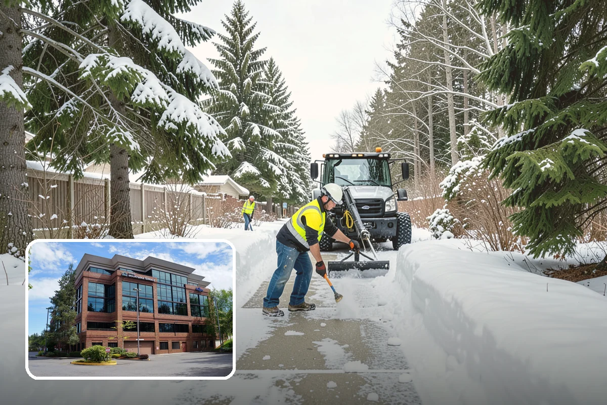 Courtyard Clearing in Mountlake Terrace, Snohomish County, WA - Clears snow trapped in shaded, wind-blocked courtyards