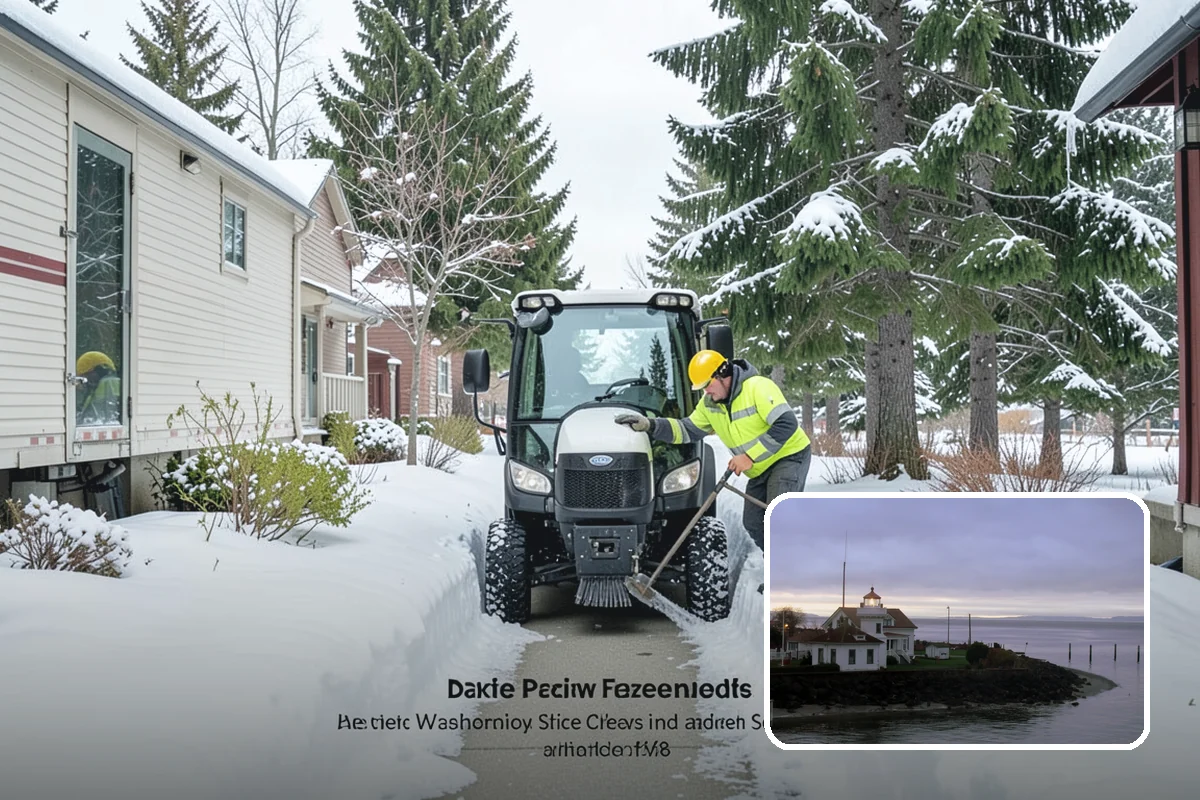 Courtyard Clearing in Mukilteo, Snohomish County, WA - Clears snow trapped in shaded, wind-blocked courtyards