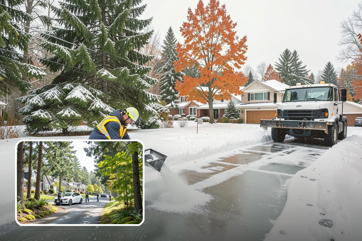 Courtyard Clearing in Normandy Park, King County, WA - Clears snow trapped in shaded, wind-blocked courtyards