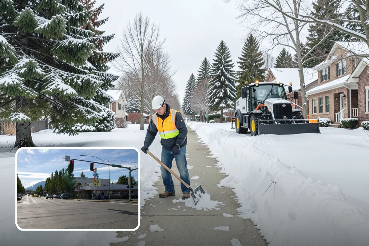 Courtyard Clearing in North Bend, King County, WA - Clears snow trapped in shaded, wind-blocked courtyards