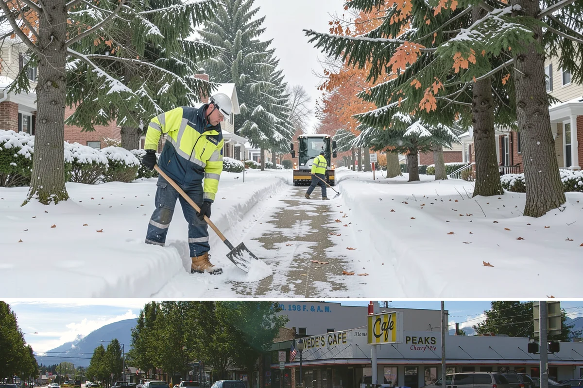 Courtyard Clearing in North Bend, King County, WA - Book courtyard clearing for each snow event of the lowland season, which runs roughly late November through February.