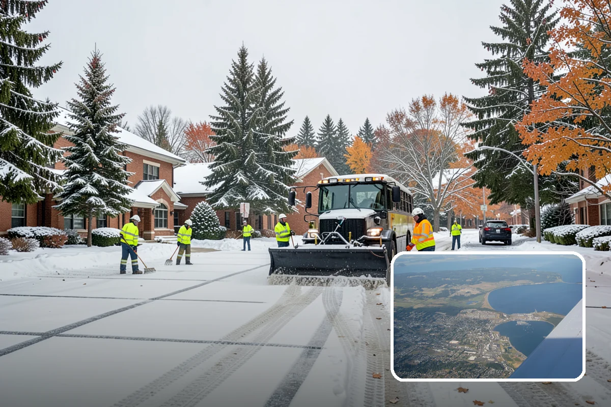 Courtyard Clearing in Oak Harbor, Island County, WA - Clears snow trapped in shaded, wind-blocked courtyards
