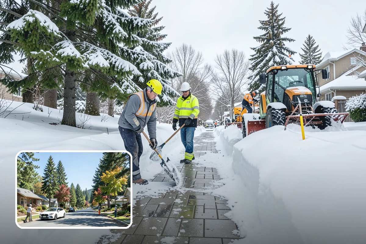 Courtyard Clearing in Orting, Pierce County, WA - Clears snow trapped in shaded, wind-blocked courtyards