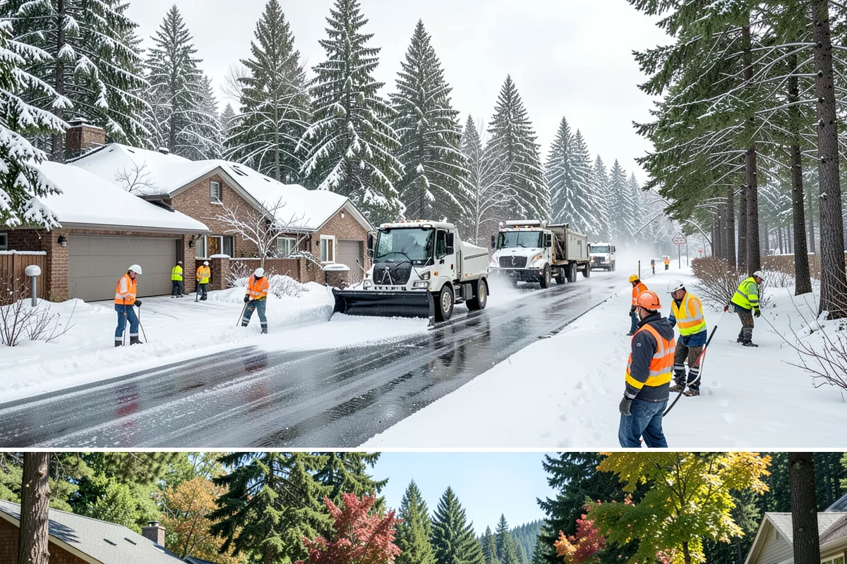 Courtyard Clearing in Orting, Pierce County, WA - Book courtyard clearing for each snow event of the lowland season, which runs roughly late November through February.