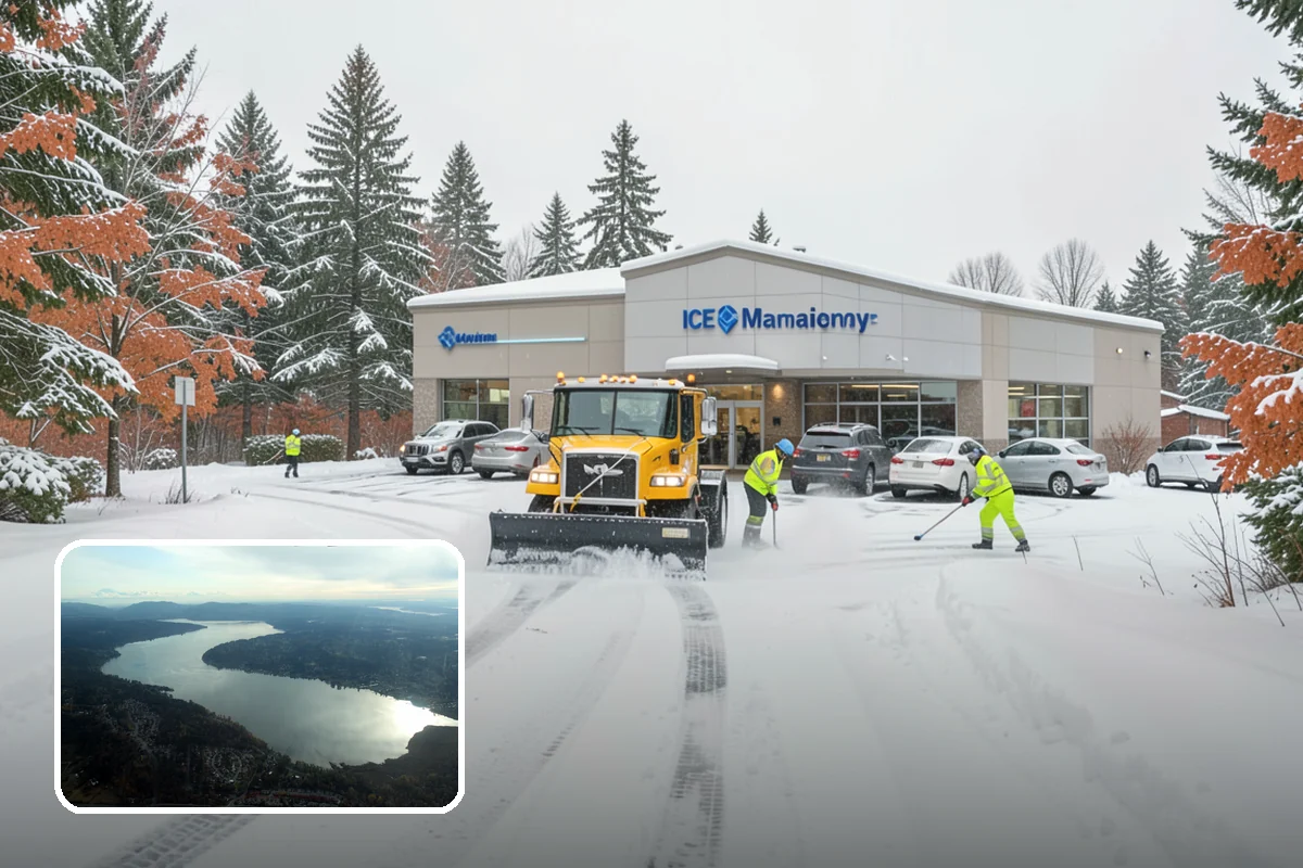 Courtyard Clearing in Sammamish, King County, WA - Clears snow trapped in shaded, wind-blocked courtyards