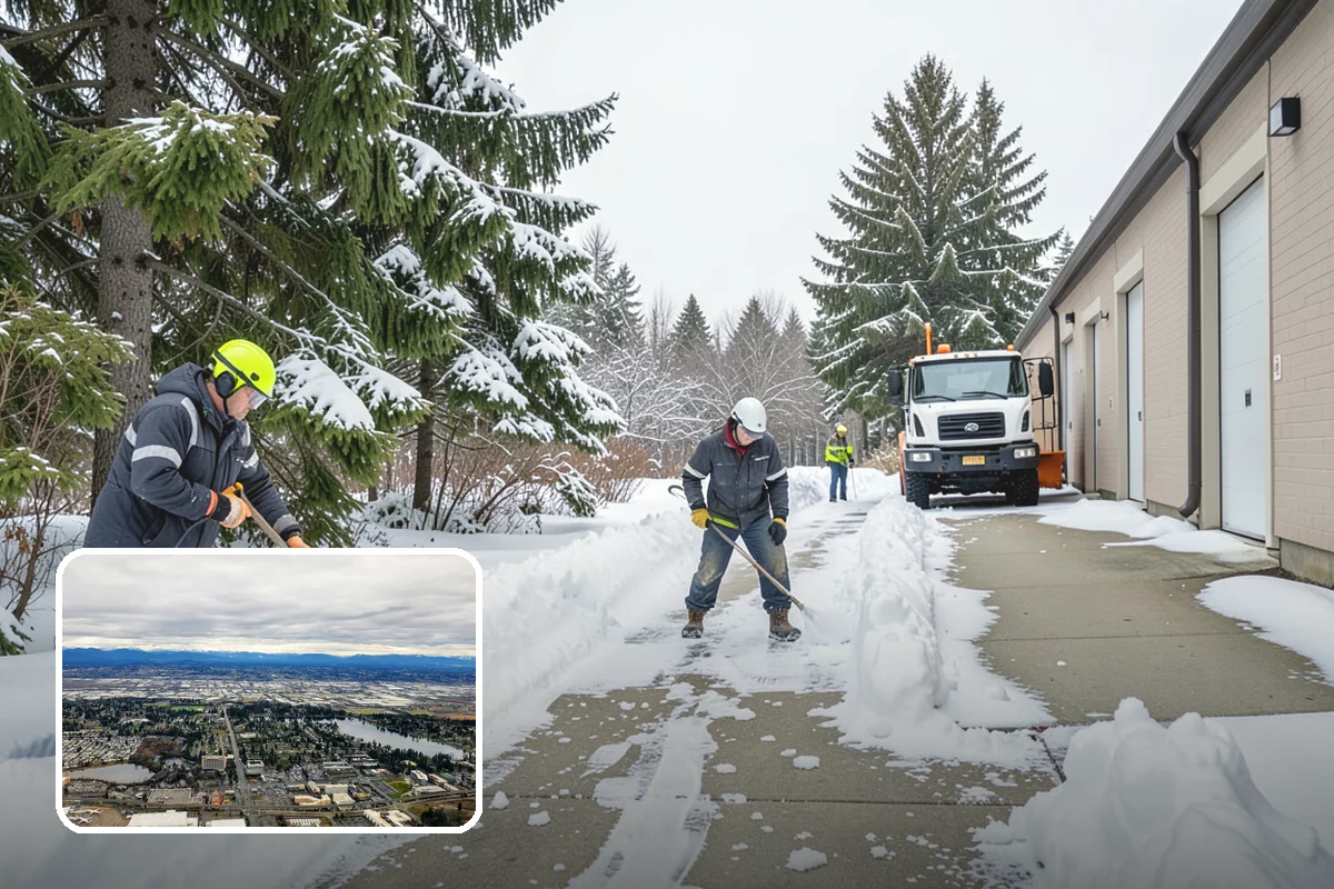 Courtyard Clearing in SeaTac, King County, WA - Clears snow trapped in shaded, wind-blocked courtyards