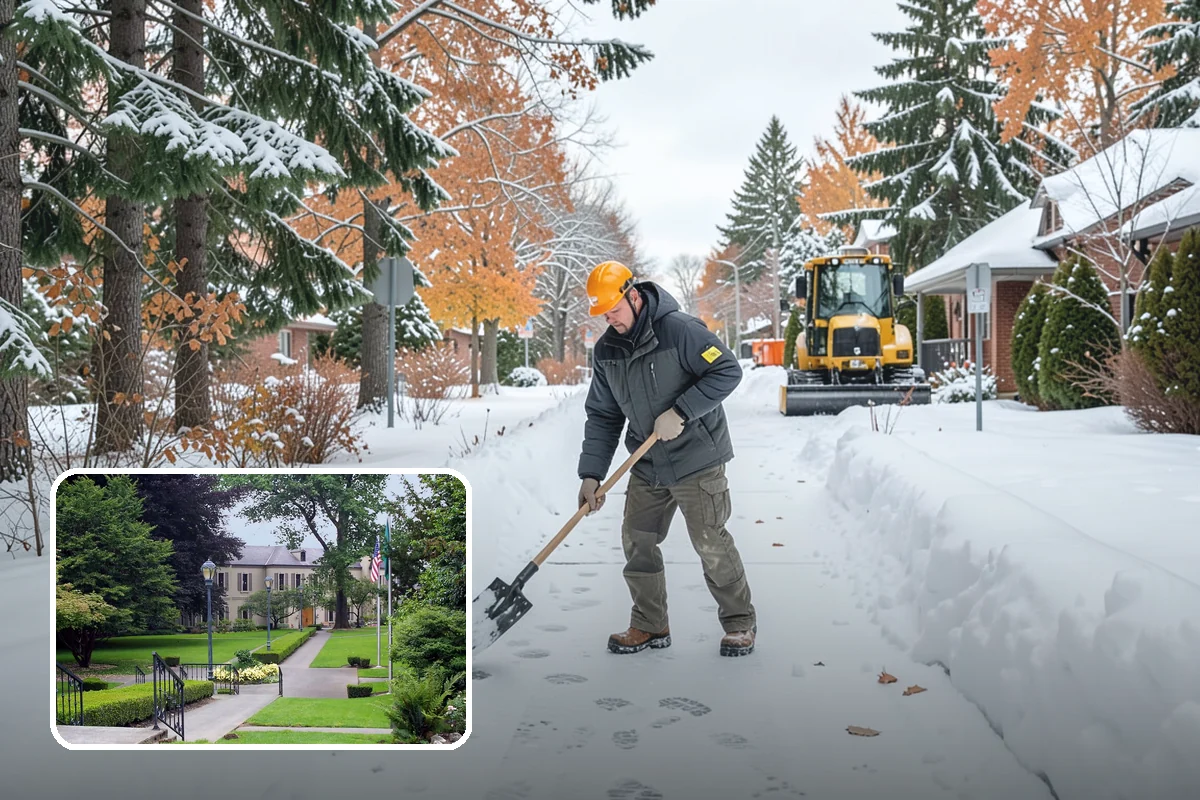 Courtyard Clearing in Woodinville, King County, WA - Clears snow trapped in shaded, wind-blocked courtyards